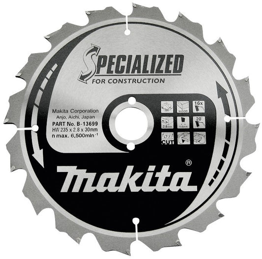 Makita B-13683 Kreissägeblatt Konstruktion 190x2,6x30mm 12T