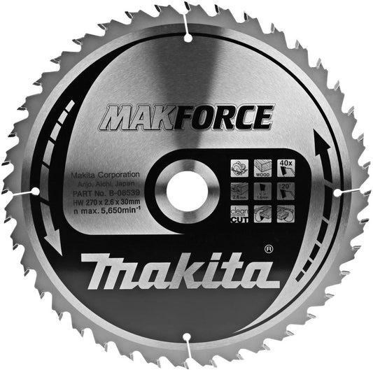 Makita Cirkelzaagblad Hout 270x2.6x30mm 40T