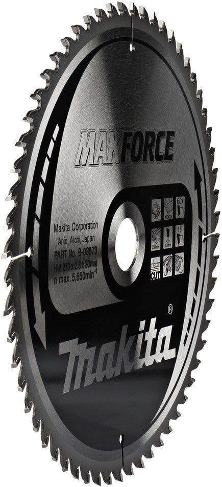 Makita Circular Saw Blade Wood 270x2.8x30mm 60T B-08573