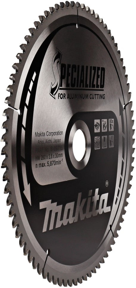 Makita B-09715 Circular saw blade Aluminum 260x30x2.8mm 80T