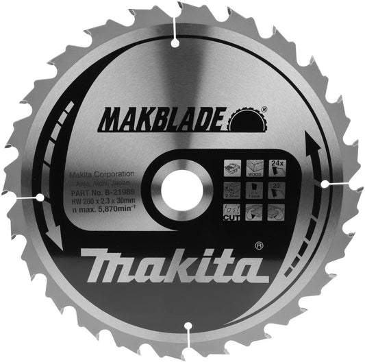 Makita B-21989 Kreissägeblatt Holz 260x2,3x30mm 24Z