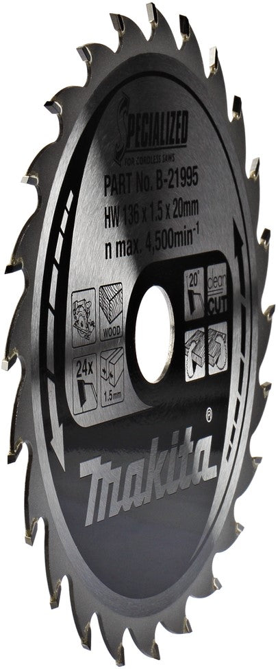 Makita Circular Saw Blade Wood 136x1.5x20mm 24T