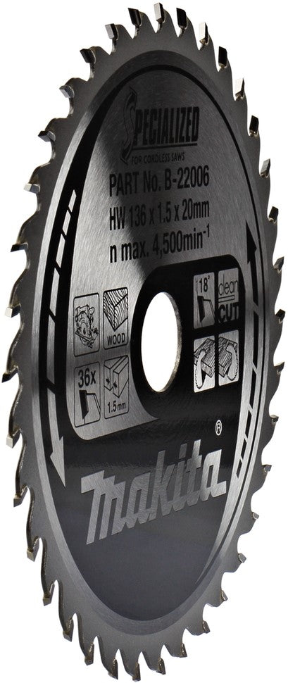 Makita Circular Saw Blade Wood 136x1.5x20mm 36T