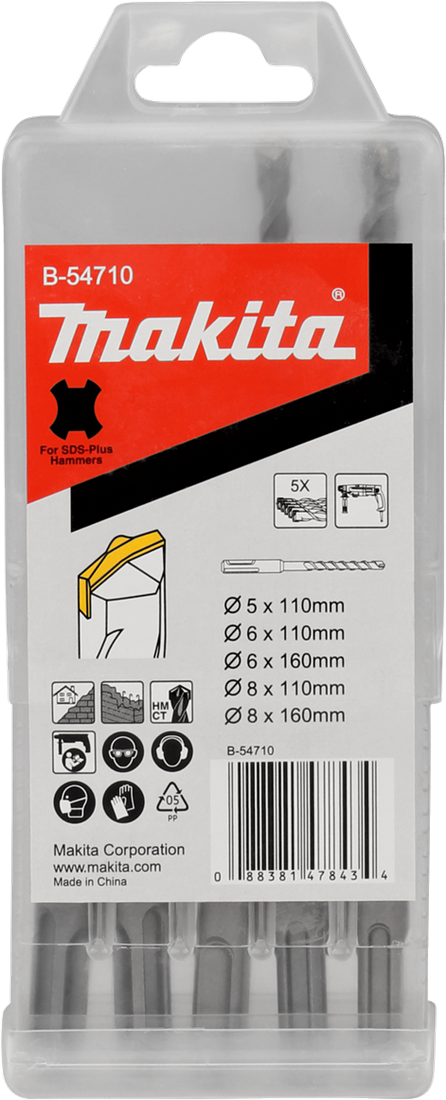 Makita Hammerbohrer-Set 5-teilig SDS+ in Kassette B-54710