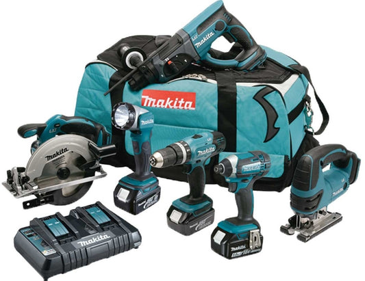 Makita DLX6068PT Akku-Kombi-Set 18V 5,0Ah Li-Ion mit Duo-Ladegerät in Transporttasche