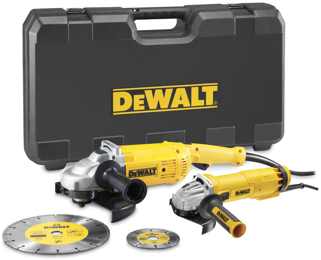 DWE492SDT Winkelschleifer-Set 125 mm 1010 W &amp; 230 mm 2200 W im Koffer