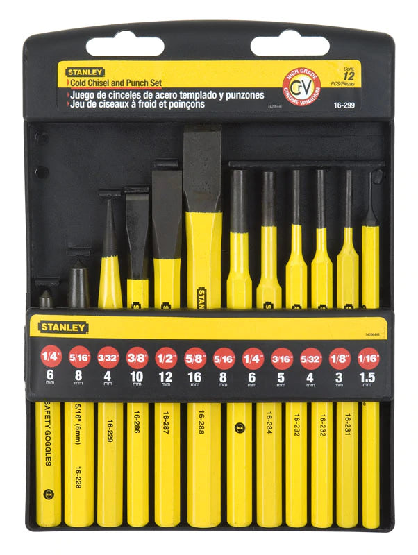 Stanley 4-18-299 Cold chisel and punch set 12 pcs.