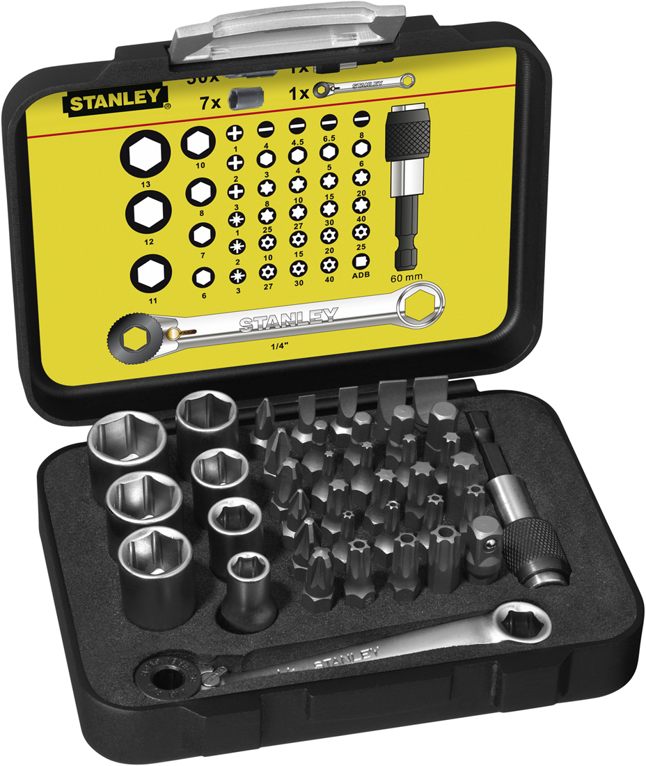 Stanley STA-1-13-907 Bitset Expert Pro 1/4 - Spanner with ratchet ring (40 pieces)