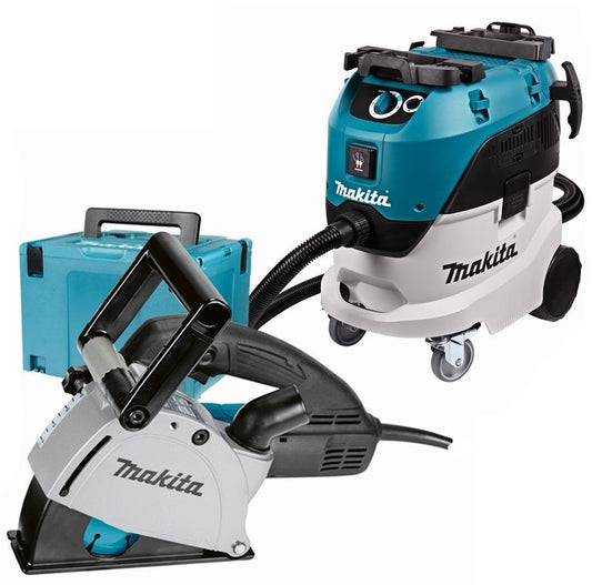 Makita DK0093J Combiset SG1251 Schlitzschneider Ø125mm und VC4210L Staubsauger 42L L-Klasse in Mbox