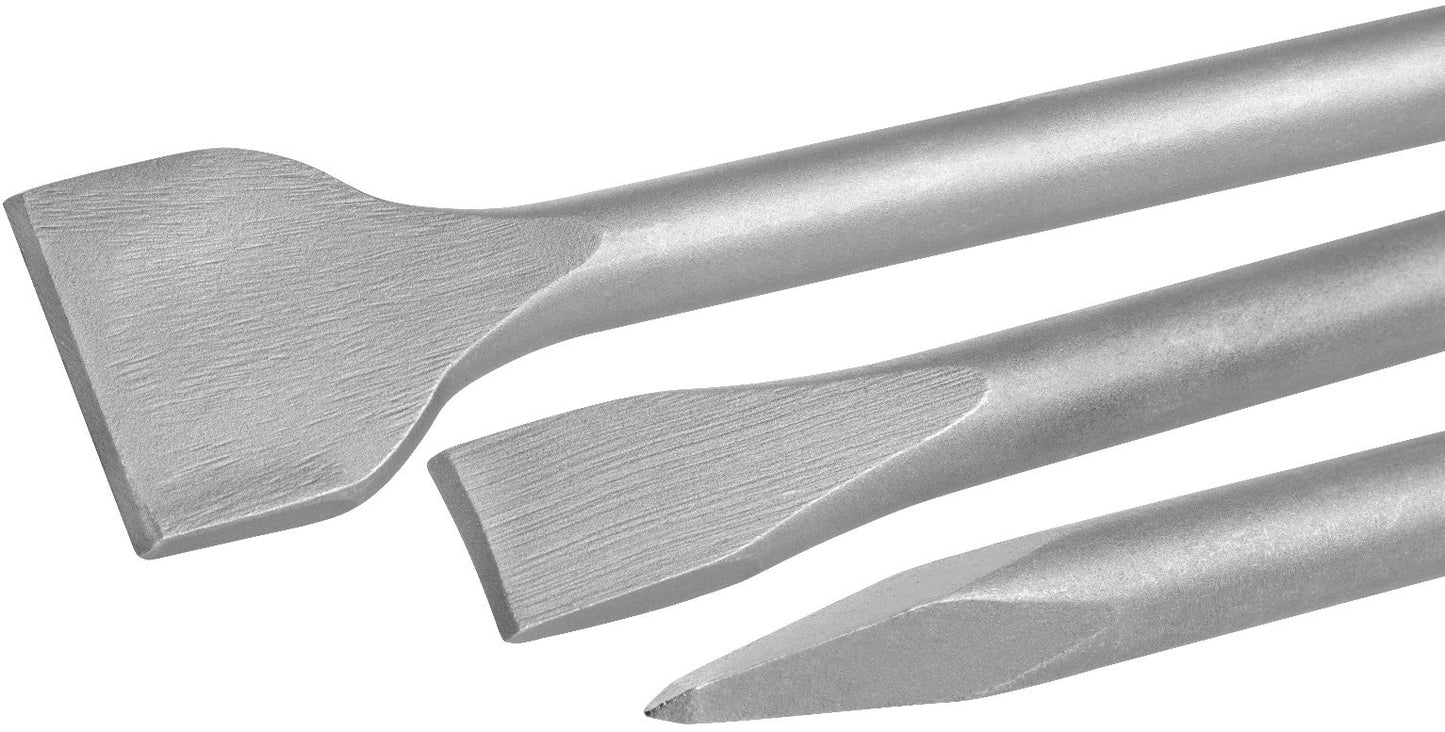 DT60330 3 Piece Chisel Set SDS Plus 250mm Pointed, Flat 20 &amp; 40mm