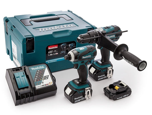 Makita DLX2005MAJ Combiset Akku-Schlagbohrschrauber DHP458 + Akku-Schlagschrauber DTD146 18V 4,0Ah Li-Ion in Mbox + Zusatzakku 18V 1,5Ah Li-Ion