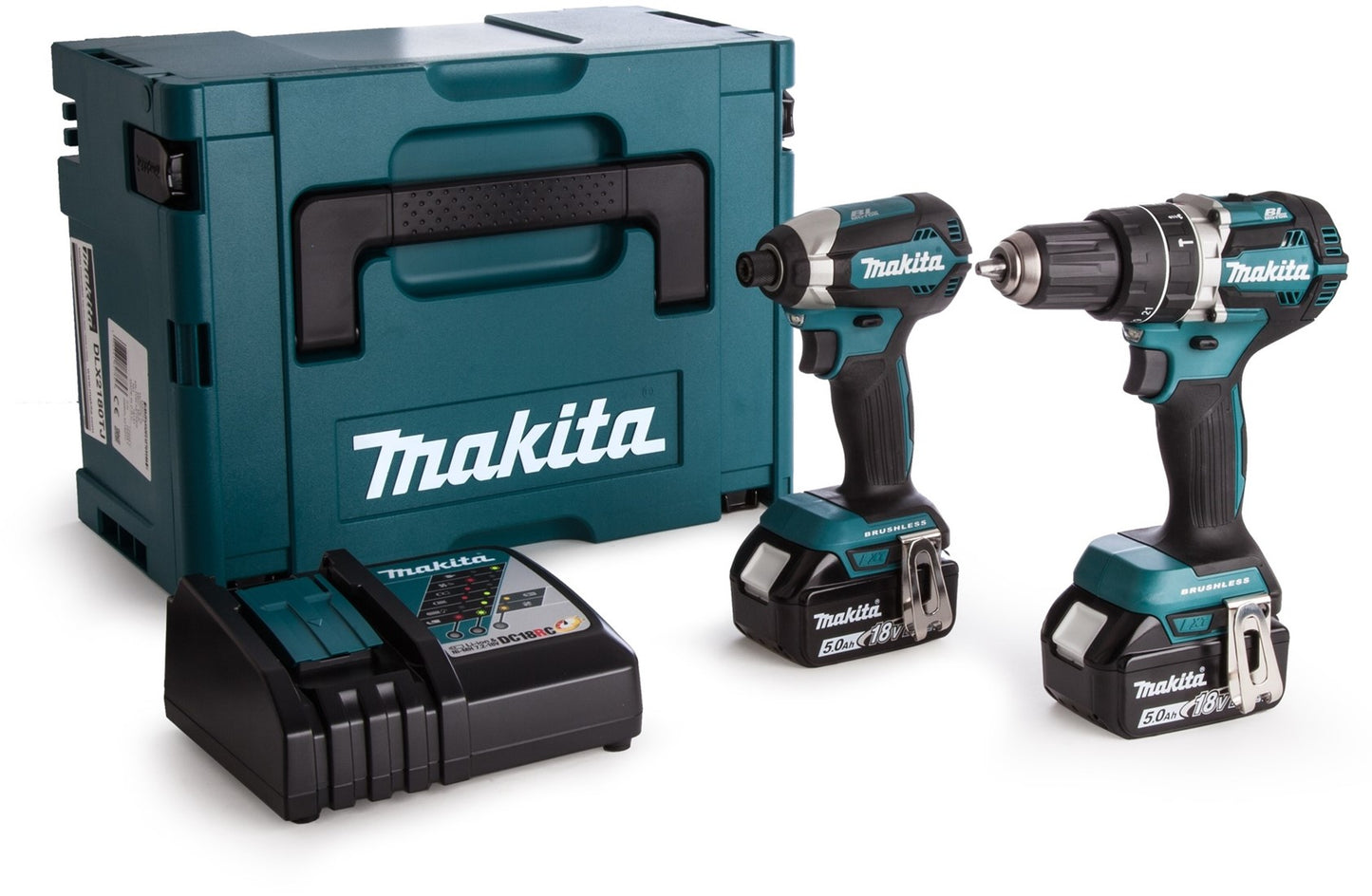 Makita DLX2180TJ 18V 5.0Ah Li-ion Combi Set in Mbox