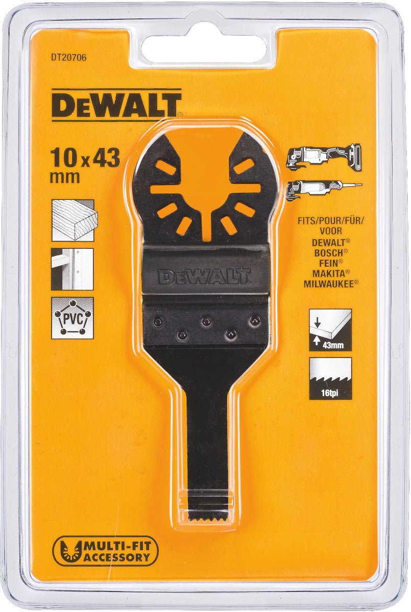 DT20706 Multitool Saw Blade HCS Precision For Wood 10x43mm PU=1