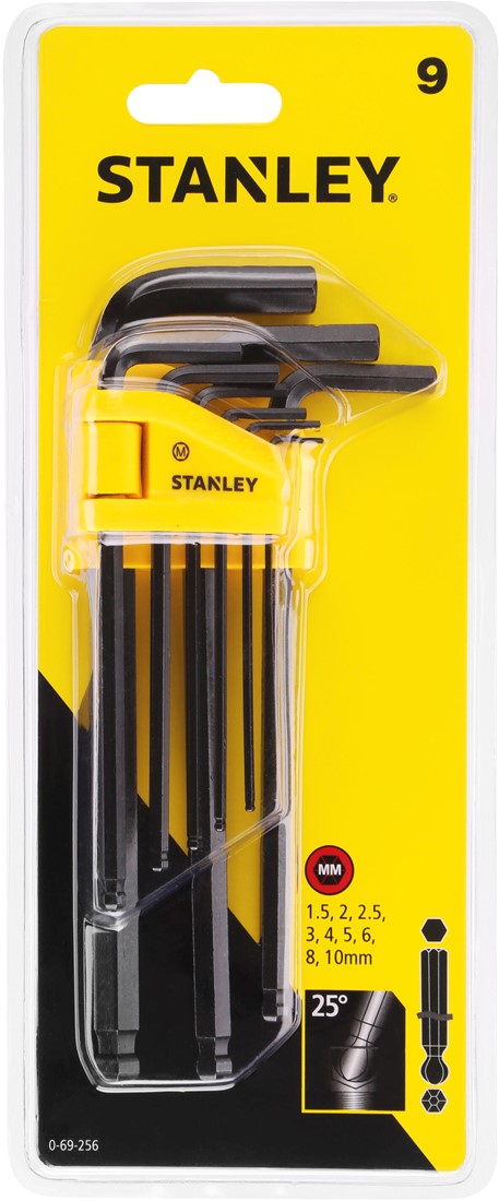 Stanley L-Schlüsselsatz mit Rundkopf 9-teilig 1,5 - 10MM - 0-69-256