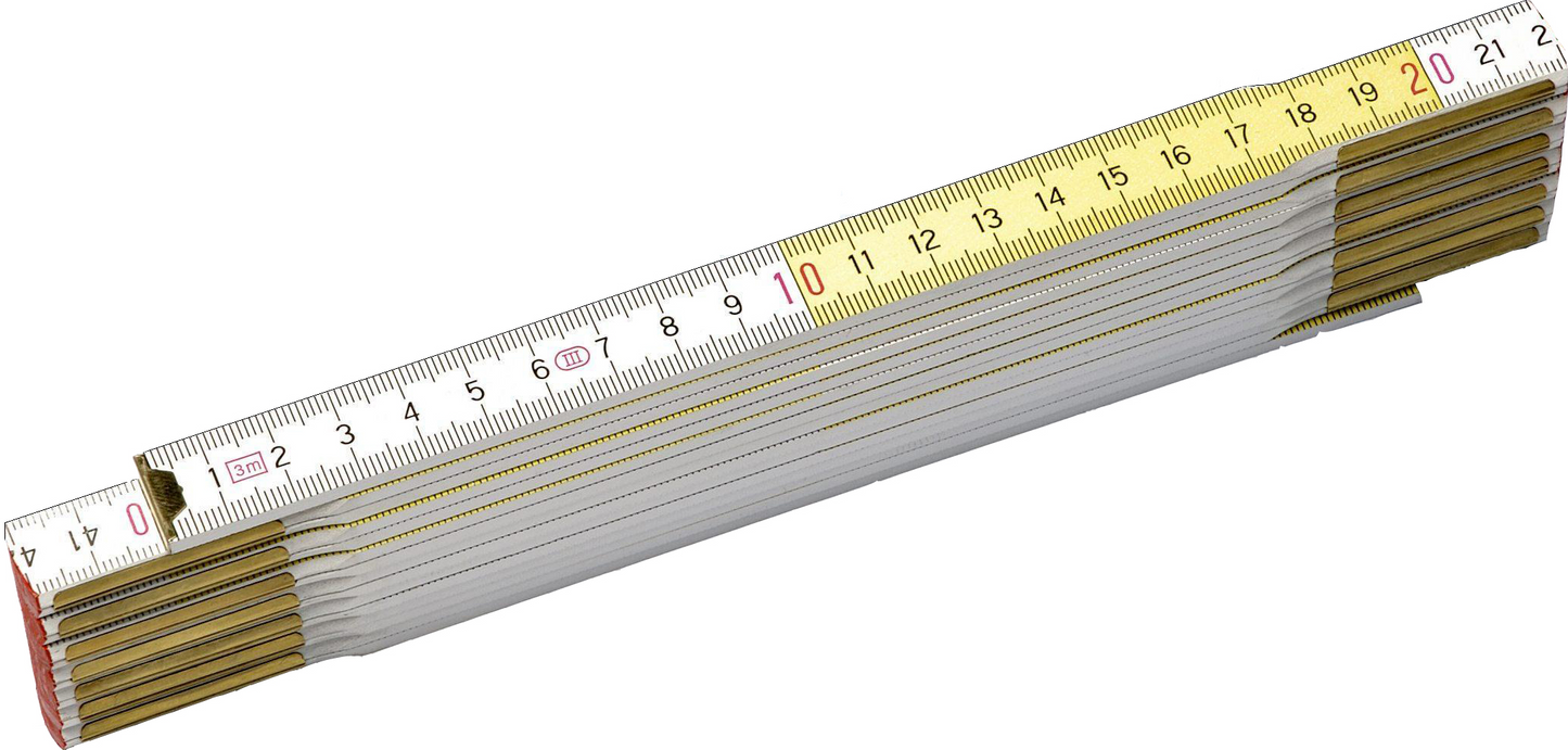 Stanley 0-35-458 Folding Ruler 2m - 15mm Yellow/White