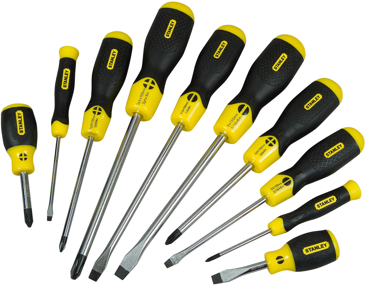 Stanley Cushiongrip Screwdriver set 10 pcs (St / Ph) 2-65-005