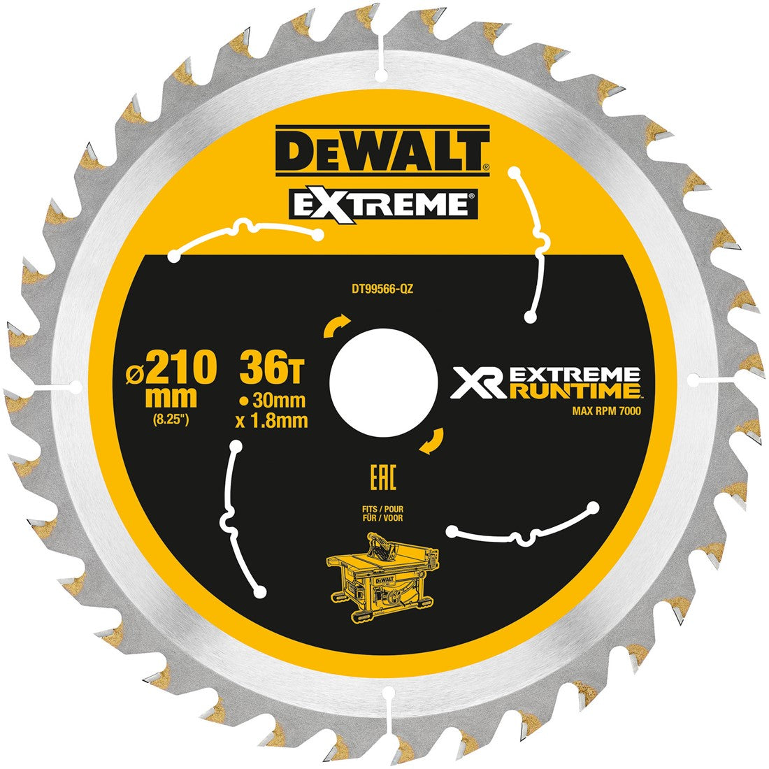 DT99566 XR Kreissägeblatt 210x30mm 36T