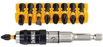 DT70518T 10-piece Impact Torsion Screwdriver bit set + Swivel bit tip holder