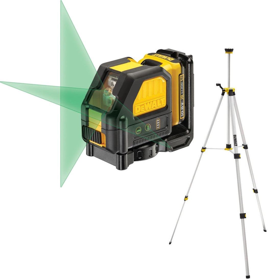 DCE088D1G Zelfniv Kruislijnlaser Groen 10.8V 2.0Ah XR Li-ion + Statief DE0881