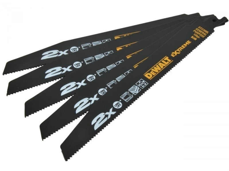 DT2308L Reciprocating saw blade Toughcoat 2x BIM 228mm 5pcs