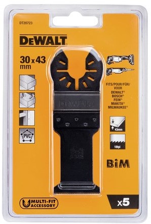 DT20723 Multitool-Sägeblatt BIM für Holz mit Nägeln 43x31mm VE=5
