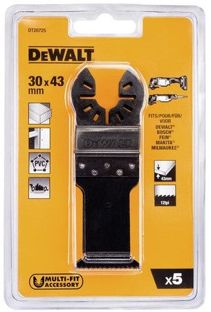 DT20725 Multitool Saw Blade HCS for Fast Sawing Wood 43x31mm VE=5