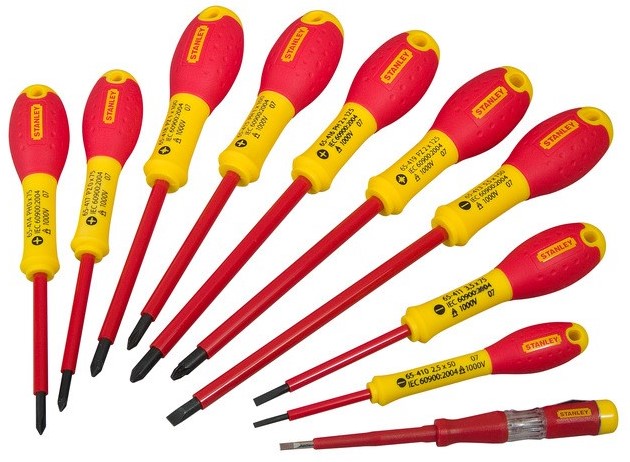 Stanley 0-62-573 10-Delige FatMax Schroevendraaierset VDE Par/Ph/Poz/Spanningszoeker