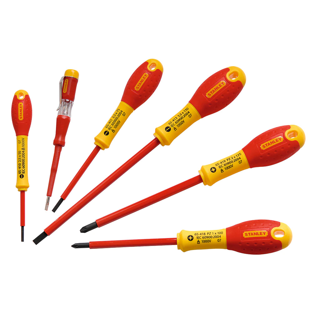 Stanley 0-65-443 6 Piece FatMax Screwdriver Set VDE Par/Poz/Voltage Tester