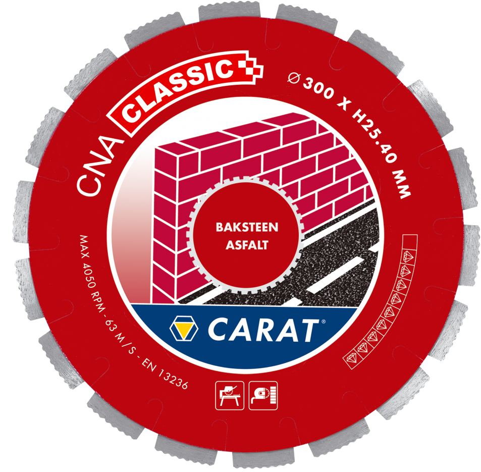 CARAT DIAMANTZAAG BAKSTEEN Ø350x25,40MM, CNA CLASSIC