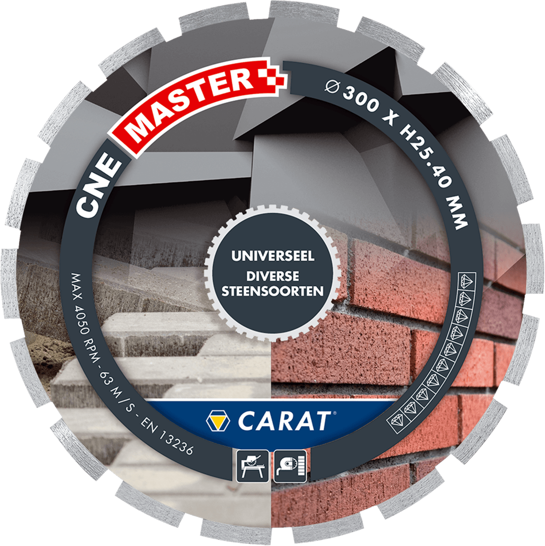 CARAT DIAMANTZAAG UNIVERSEEL Ø350x25,40MM CNE MASTER
