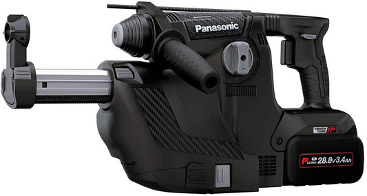 Panasonic EY7881PC2V Cordless Hammer Drill SDS+ 28.8V 3.4Ah Li-ion + Dust Extraction Unit in Systainer