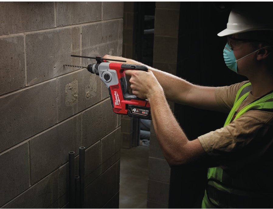 Milwaukee M18 BH-402C Cordless Compact Hammer Drill SDS+ 1.2J 18V 4.0Ah Li-Ion M18™ in case - 4933443330