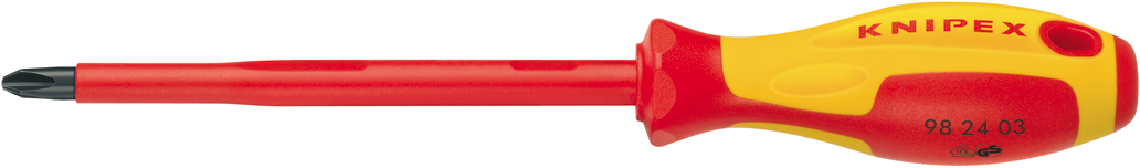 Knipex 98 24 04 Screwdriver for Phillips® Phillips® screws 244 grams weight 10 millimeter blade Ø 98 24 04