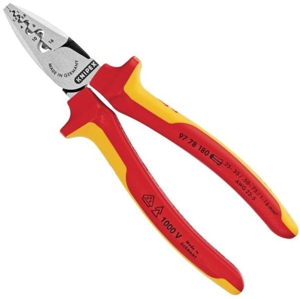 Knipex Adereindhulstang Gepolijst VDE 0,25-16,0mm
