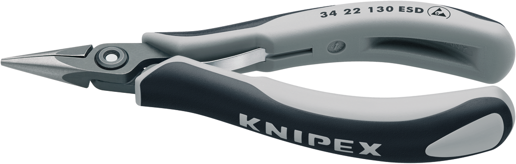 Knipex 34 22 130 ESD Feinelektronik-Greifzange ESD mit geschliffenem Kopf 34 22 130 ESD