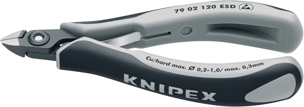 Knipex 79 02 120 ESD Präzisions-Elektronik-Schneidezange ESD mit geschliffenem Kopf 79 02 120 ESD