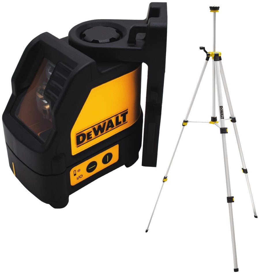 DW088CGTRI Kreuzlinienlaser Grün 15m + Stativ DE0881T