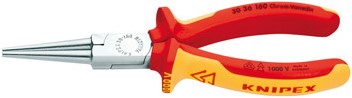 Knipex Spitzzange Rundbacken verchromt VDE 160mm