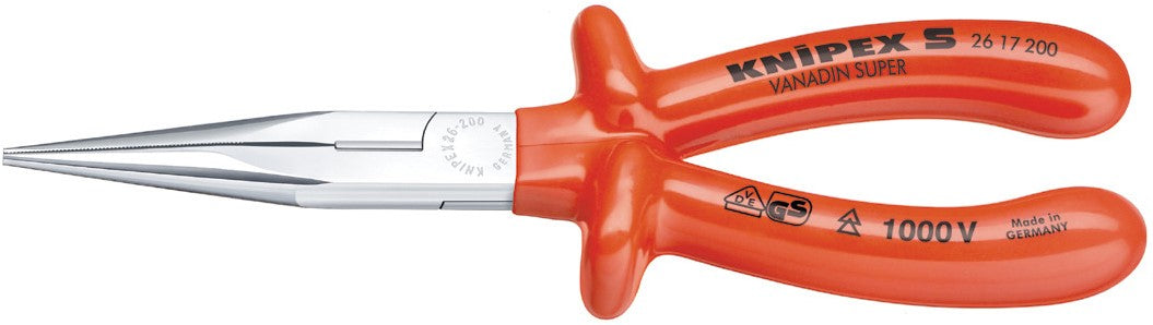 Knipex 26 17 200 Radio pliers Flat pointed pliers with side cutter 26 17 200
