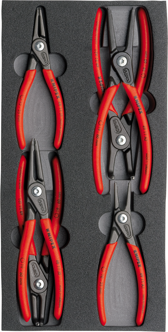Knipex 00 20 01 V02 Sicherungsringzangen-Satz 6 Sicherungsringzangen in Moosgummieinlage 00 20 01 V02