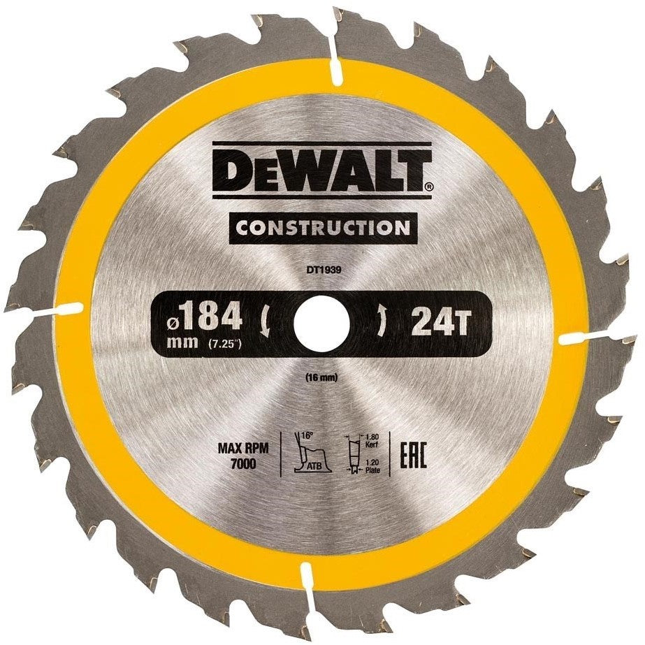 DT1939 ATB Kreissäge 184x16mm. 24T Universal