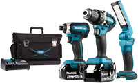 Makita DLX3090T Cordless Combi Set Drill + Impact Driver 18V 5.0Ah Li-ion with 2 batteries