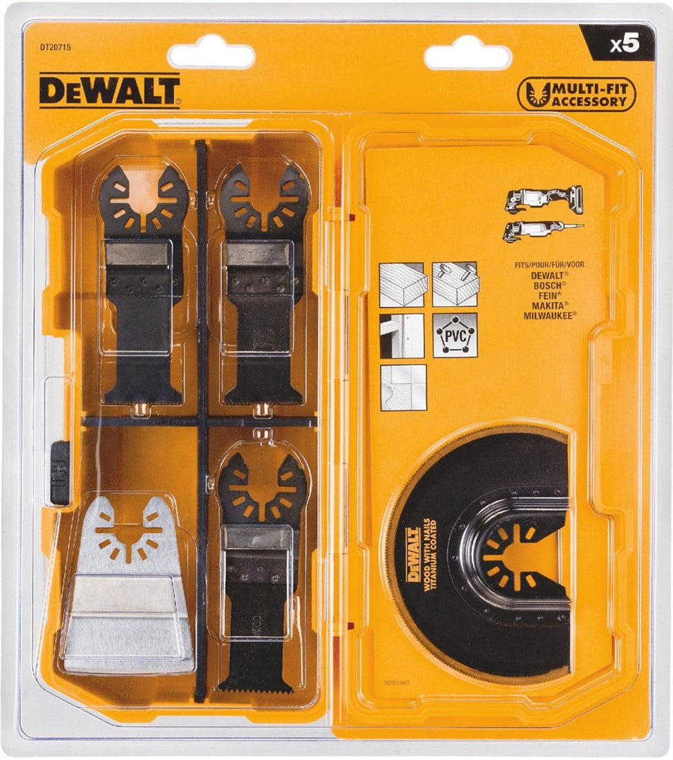 Multi-tool DT20715 Accessory set 5-piece in Toughcase