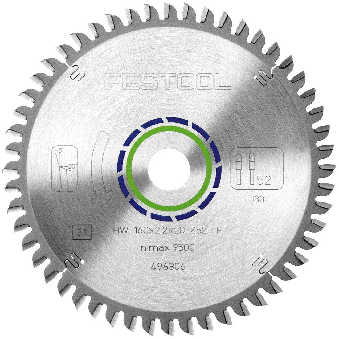 Festool Speciaal Cirkelzaagblad 160x2,2x20 TF52 496306
