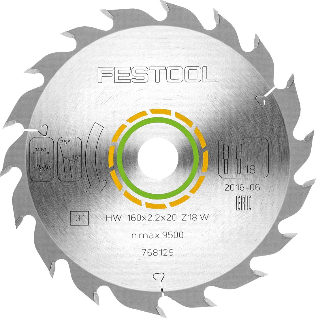 Festool Standard Circular Saw Blade 160x2.2x20 W18 768129