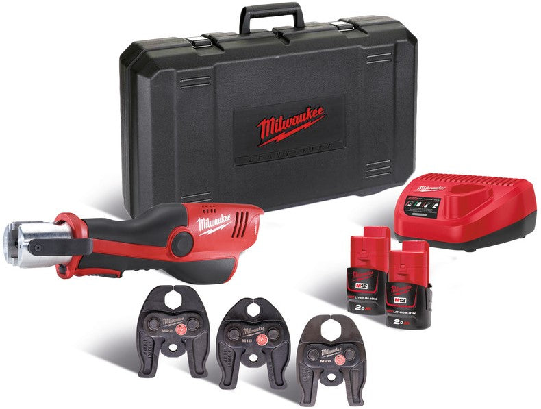 Milwaukee M12 HPT-202C M-KIT Accu Hydraulische Subcompacte Perstool 12V 2.0Ah Li-Ion M12™ in koffer - 4933443095