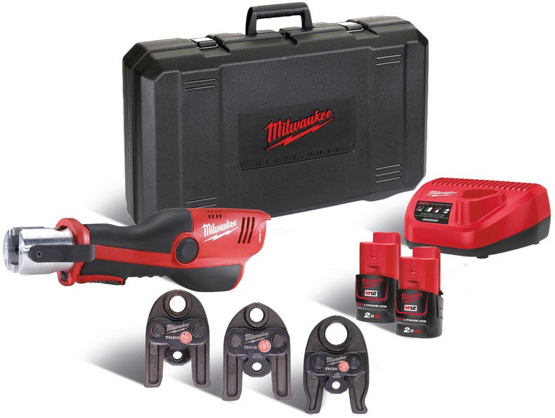 Milwaukee M12 HPT-202C TH-KIT Accu Hydraulische Subcompacte Perstool 12V 2.0Ah Li-Ion M12™ in koffer - 4933443110