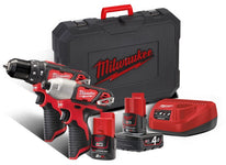 Milwaukee M12 BPP2B-421C Powerpack 12 V 2,0 Ah & 4,0 Ah Li-Ion M12™ im Koffer – 4933443497