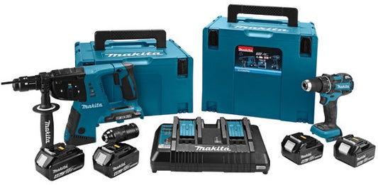 Makita DLX2065PMJ Kombiset zum Bohren und Schrauben in Holz und Beton 18V 4,0Ah