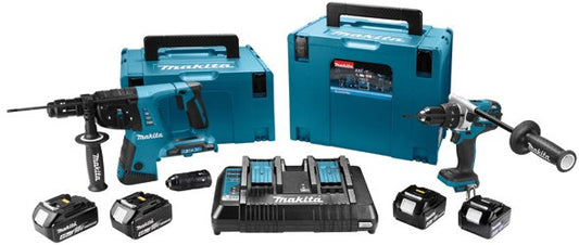Makita DLX2101PMJ Kombiset zum Bohren in Stein &amp; Beton 18V 4.0Ah